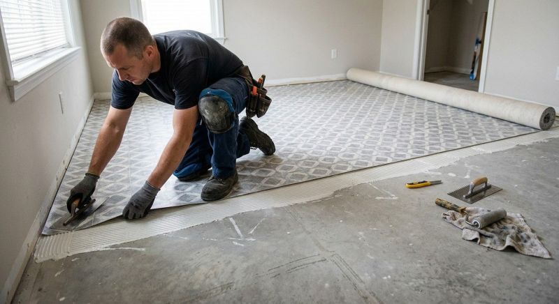 Sheet Linoleum Installation in Medford, MA